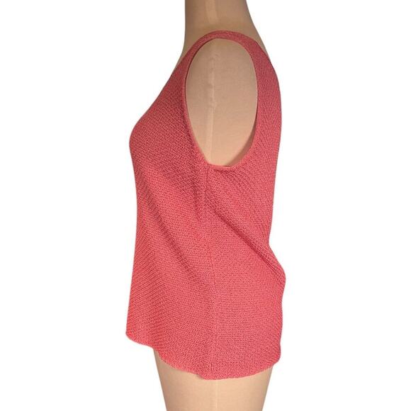 Eileen Fisher 100% Italian Yarn Knit Cardigan & Tank Set Rose Pink Petite Medium - Picture 5 of 14